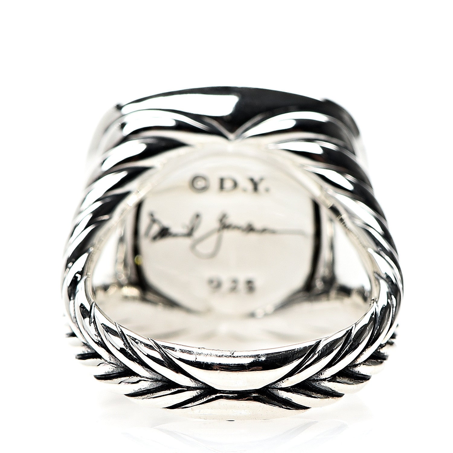 David Yurman Sterling Silver Diamond 14mm Albion Pave Ring 52 6 3 of 5