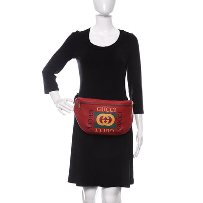 Gucci Grained Calfskin Logo Belt Bag Hibiscus Red 2 of 9