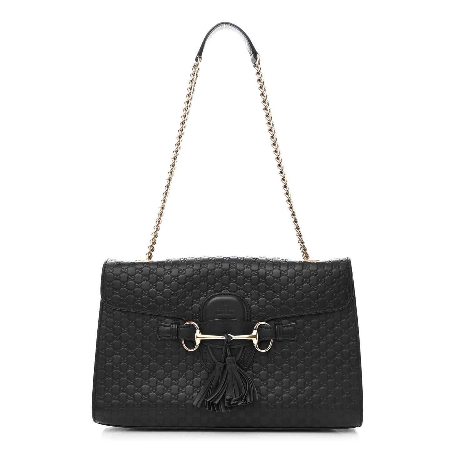 Microguccissima Medium Emily Chain Shoulder Bag Black