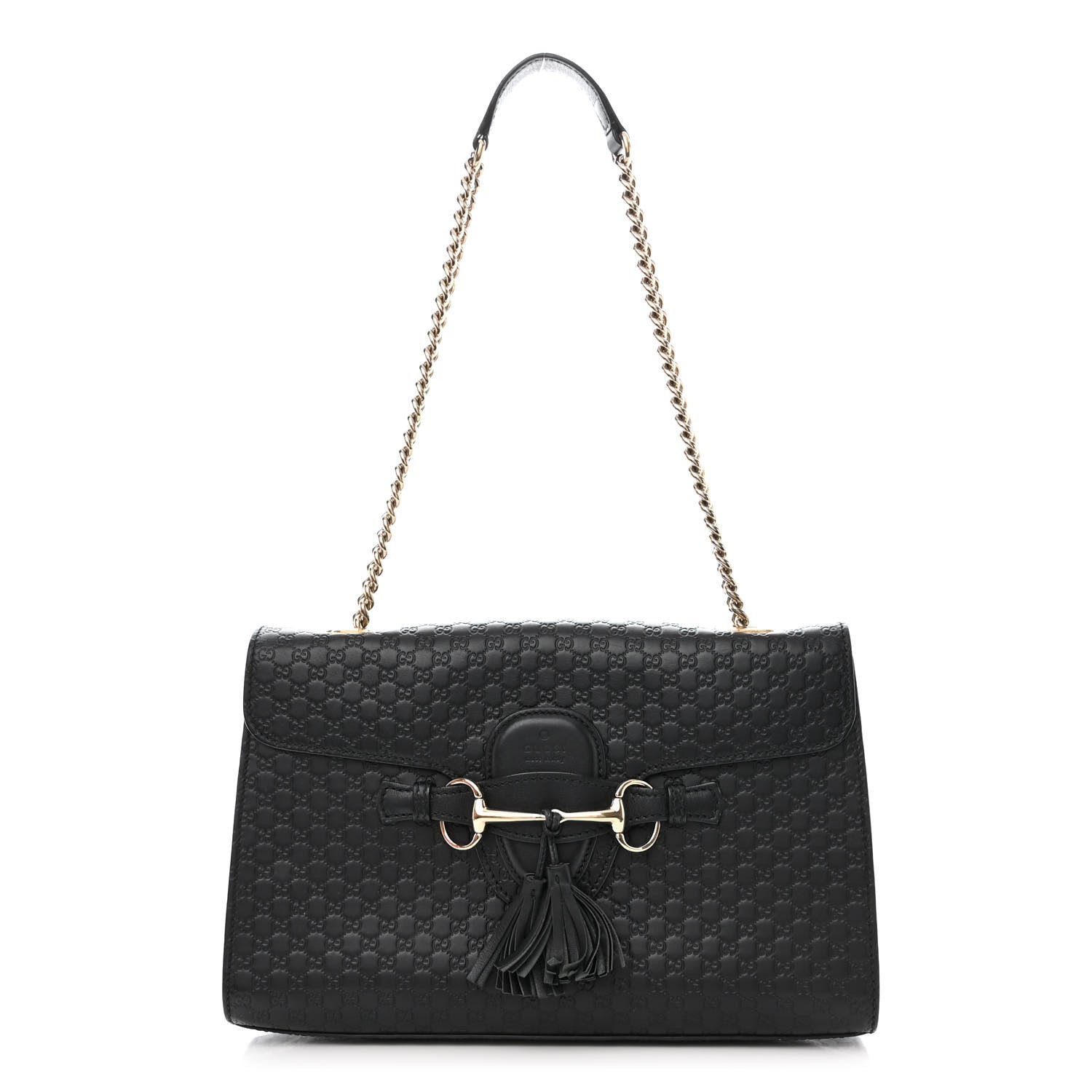 Gucci Microguccissima Medium Emily Chain Shoulder Bag Black 1 of 13