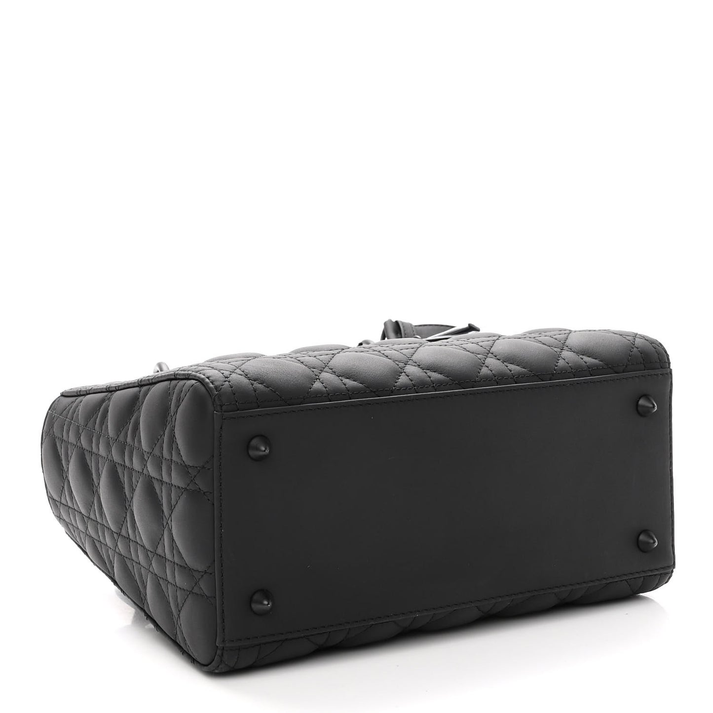 Ultra Matte Calfskin Cannage Medium Lady Dior Black
