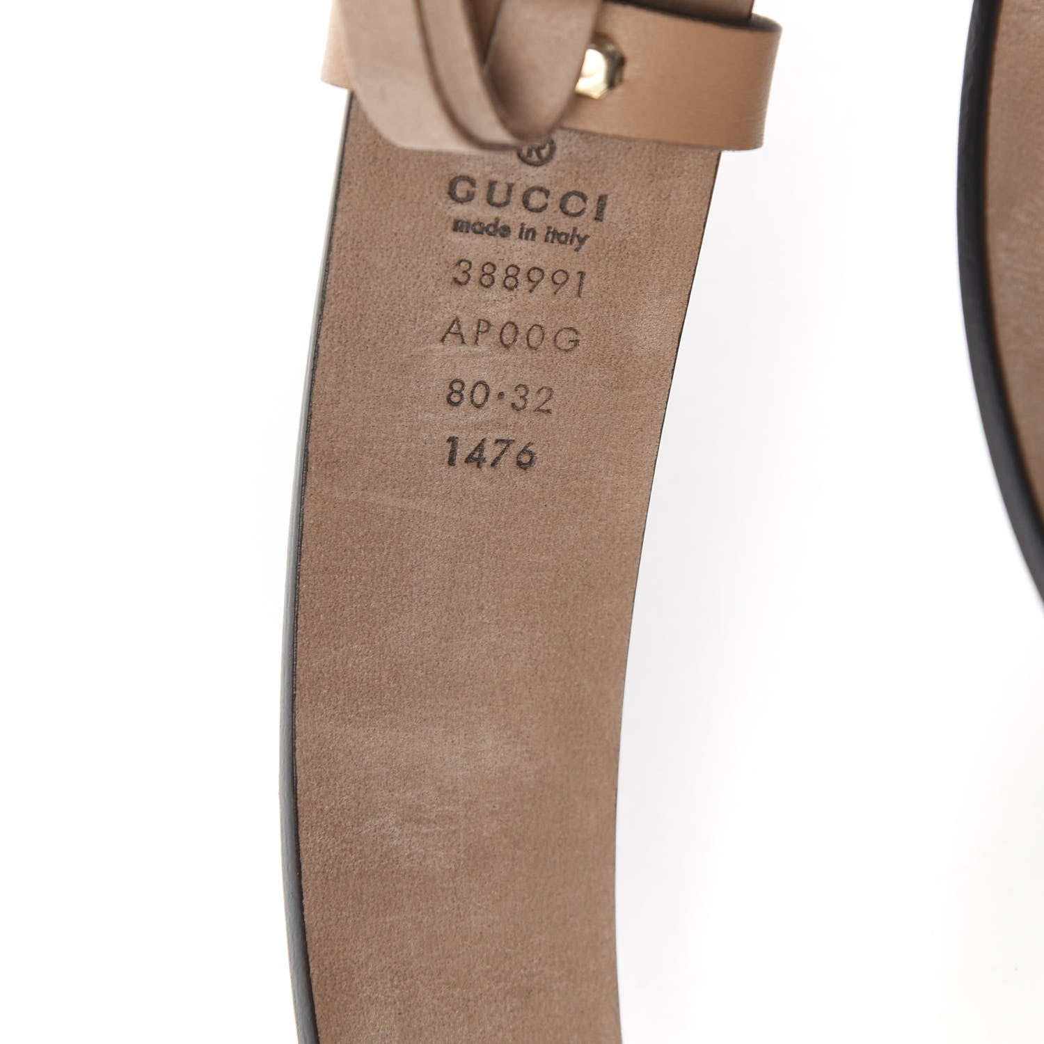 Gucci Calfskin Studded Interlocking G Belt 80 32 Brown 5 of 5