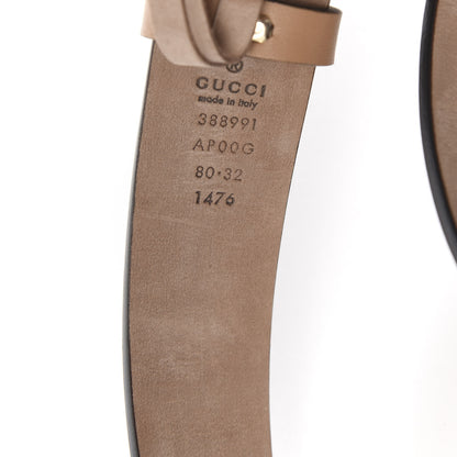 Gucci Calfskin Studded Interlocking G Belt 80 32 Brown 5 of 5