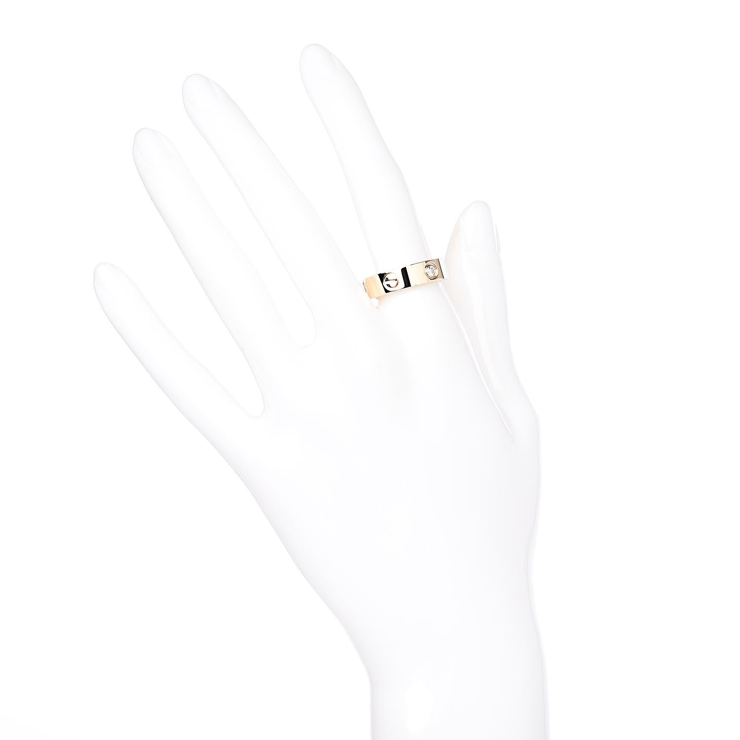 Cartier 18K Yellow Gold 3 Diamond 5.5mm LOVE Ring 54 6.75 2 of 5