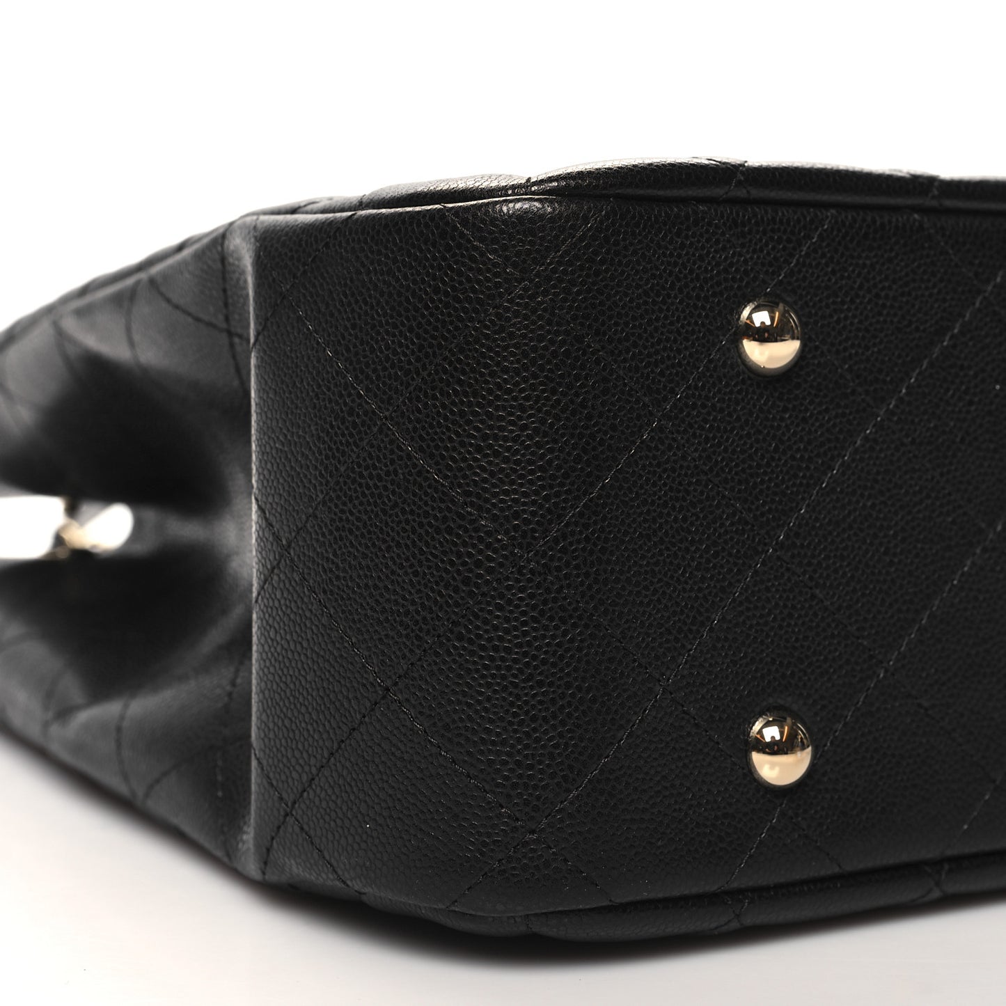 Caviar Quilted Large Shopping Tote Black