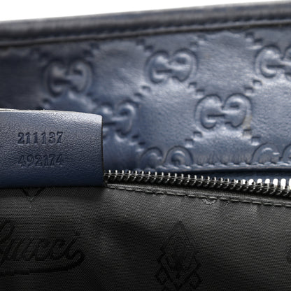 Gucci Guccissima Medium Zippered Shopping Tote Blue 7 of 14