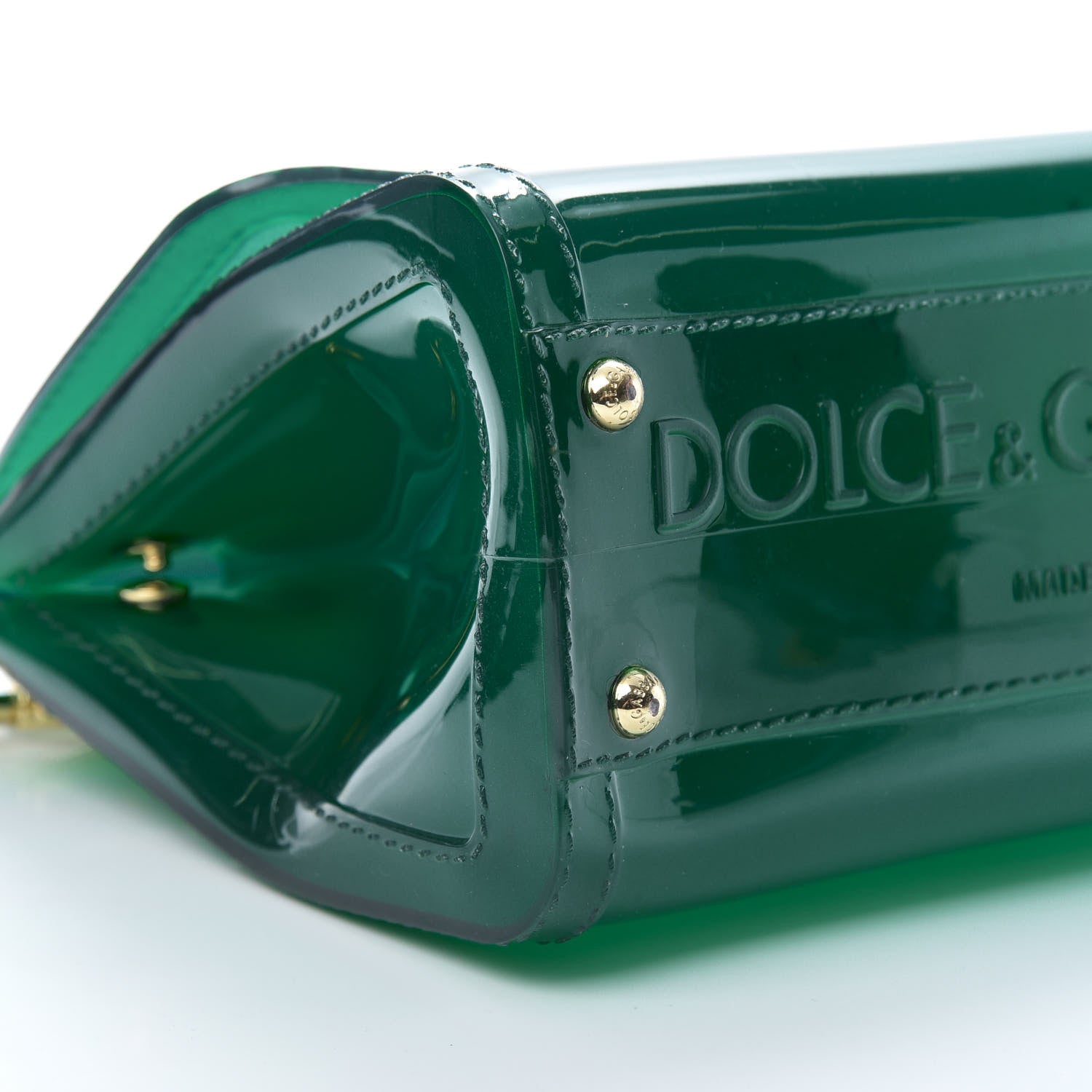 Dolce & Gabbana Rubber Semi Transparent Small Miss Sicily Satchel Verde 9 of 10