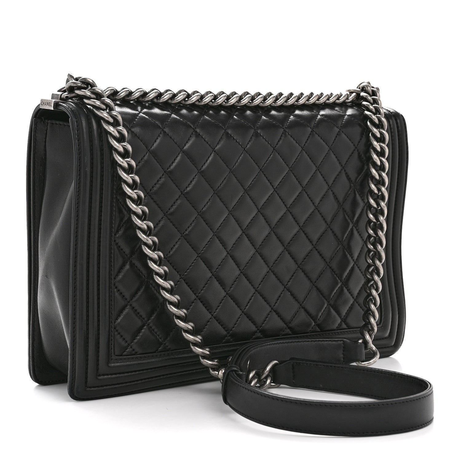 Chanel Lambskin Quilted Large Boy Flap Black 3 of 13