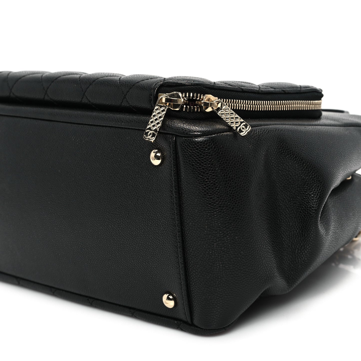 Caviar Quilted Small Business Affinity Shopping Bag Black