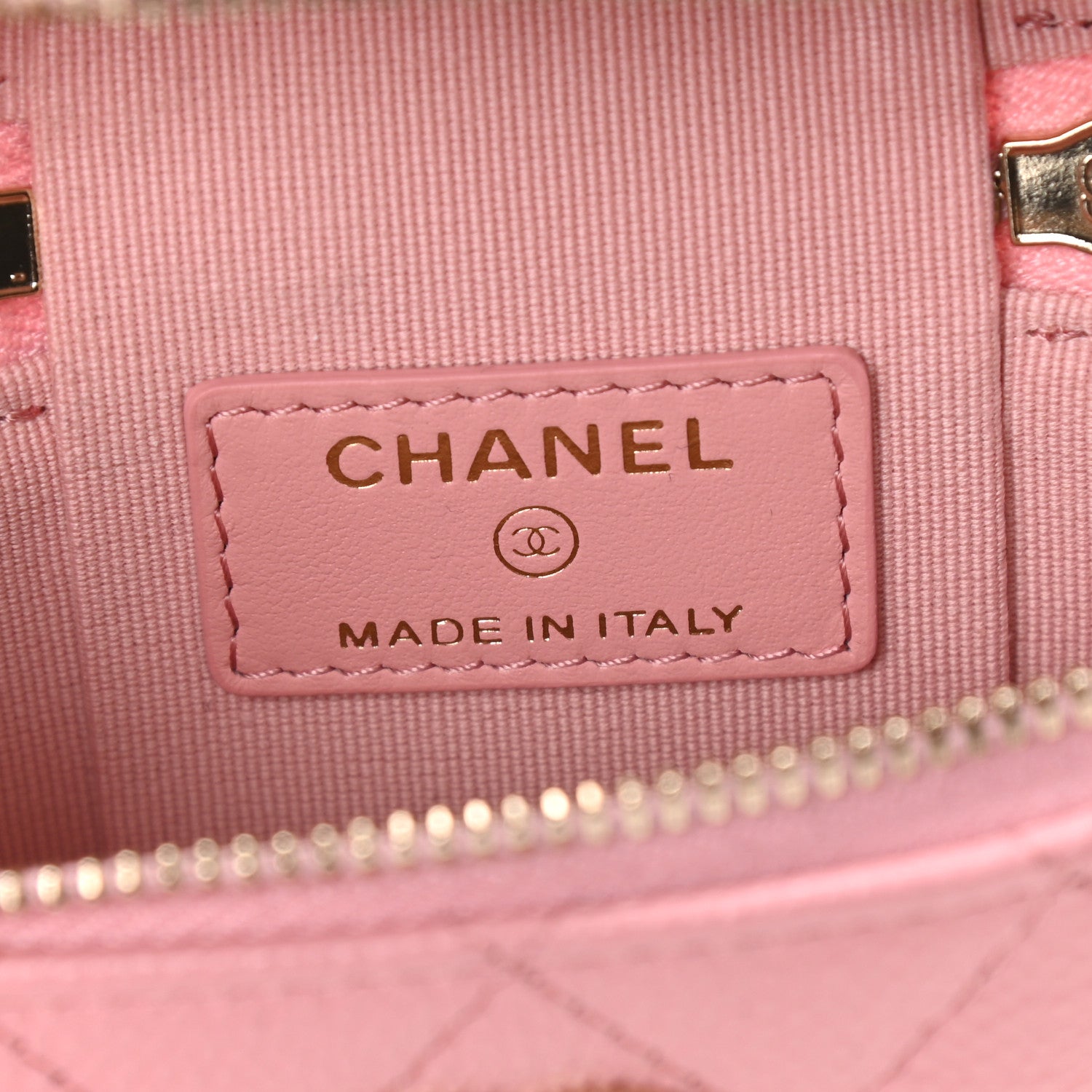 Chanel Caviar Quilted Small Handle With Care Vanity Case With Chain Pink 6 of 9