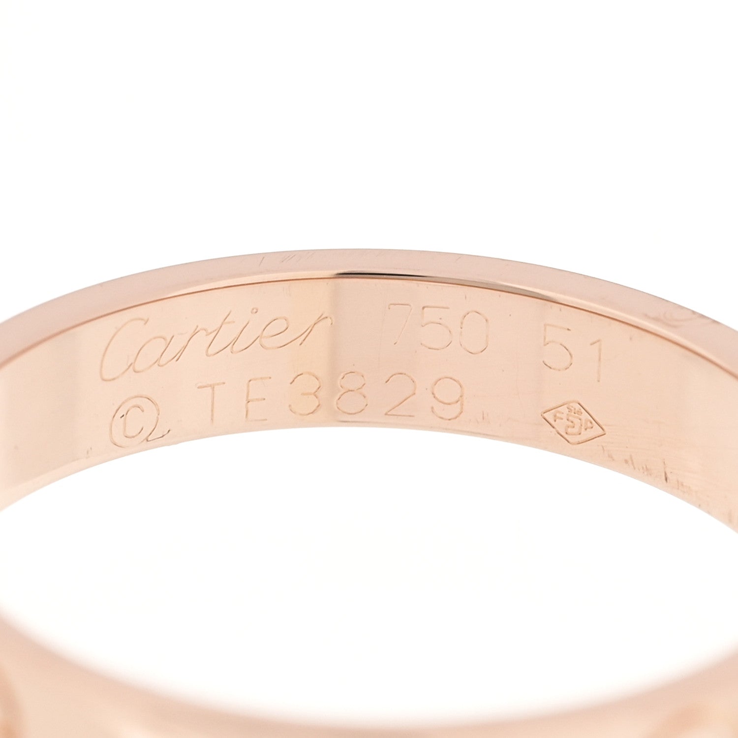 Cartier 18K Pink Gold 3.5mm LOVE Wedding Band Ring 51 5.75 4 of 5