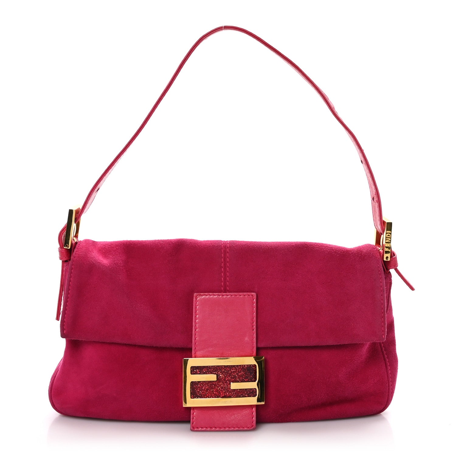 Fendi Suede Baguette Fuchsia 1 of 10