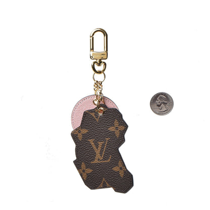Louis Vuitton Calfskin Monogram World Tour Bag Charm Key Holder 2 of 7