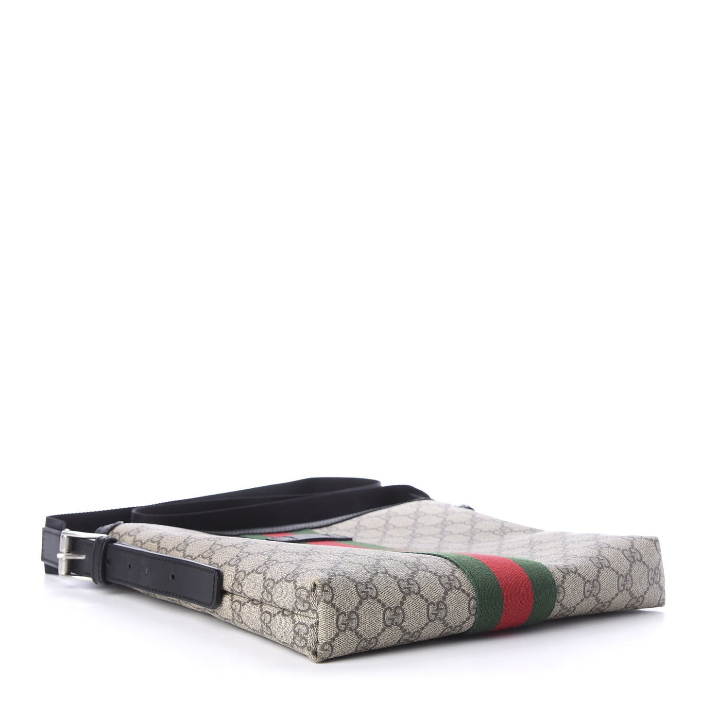 GG Supreme Monogram Web Messenger Bag Black