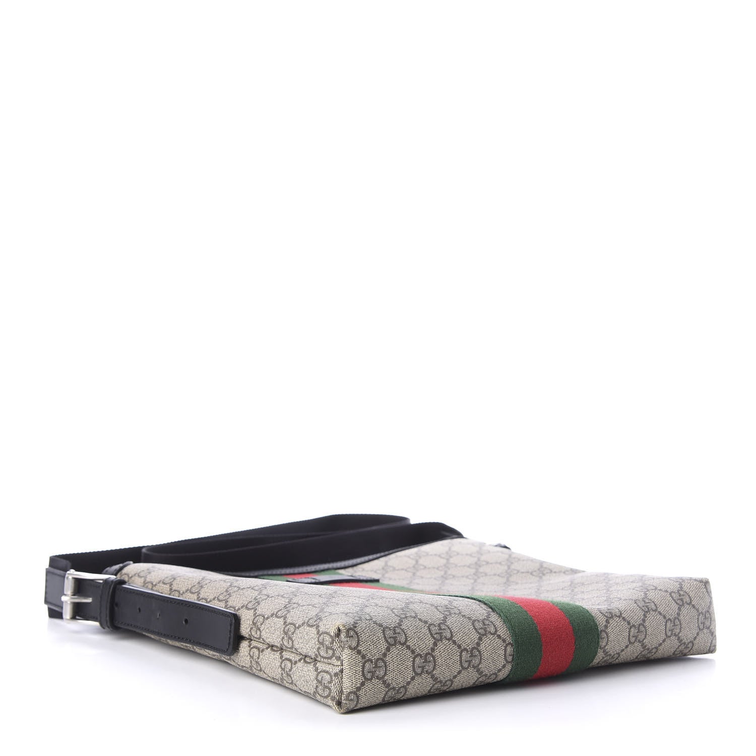 Gucci GG Supreme Monogram Web Messenger Bag Black 4 of 11