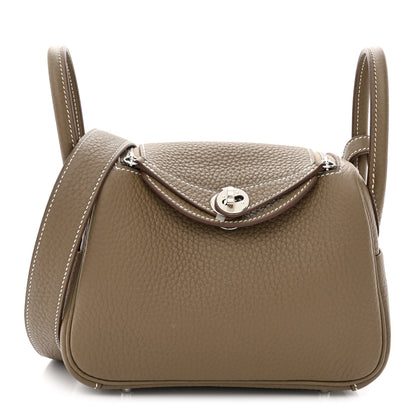 Hermes Taurillon Clemence Mini Lindy 20 Etoupe 1 of 11