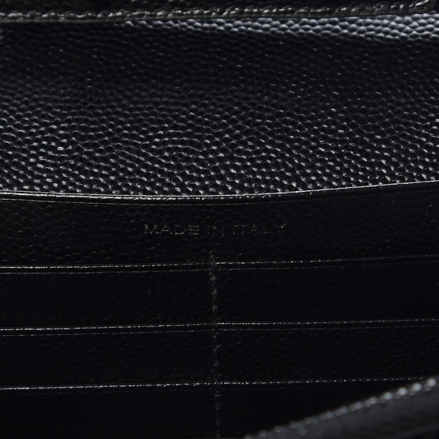 Saint Laurent Grain De Poudre Matelasse Chevron Monogram Chain Wallet Black 7 of 13
