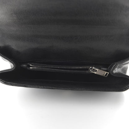 Saint Laurent Sheepskin Matelasse Chevron Monogram Medium College Bag Black 5 of 9