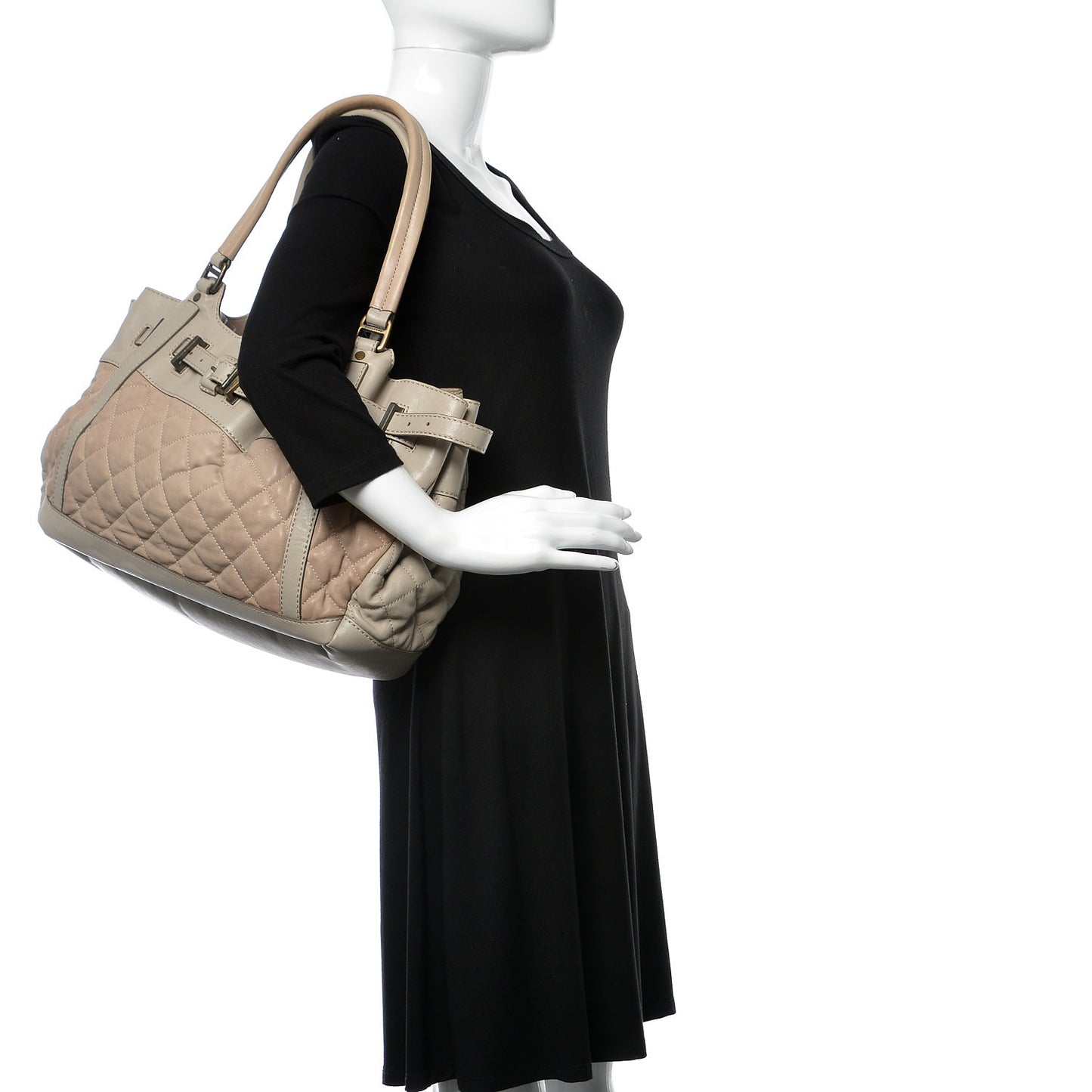 Lambskin Quilted Enmore Tote Grey