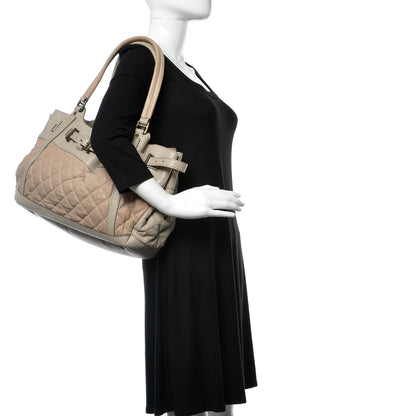 Burberry Lambskin Quilted Enmore Tote Grey 2 of 9