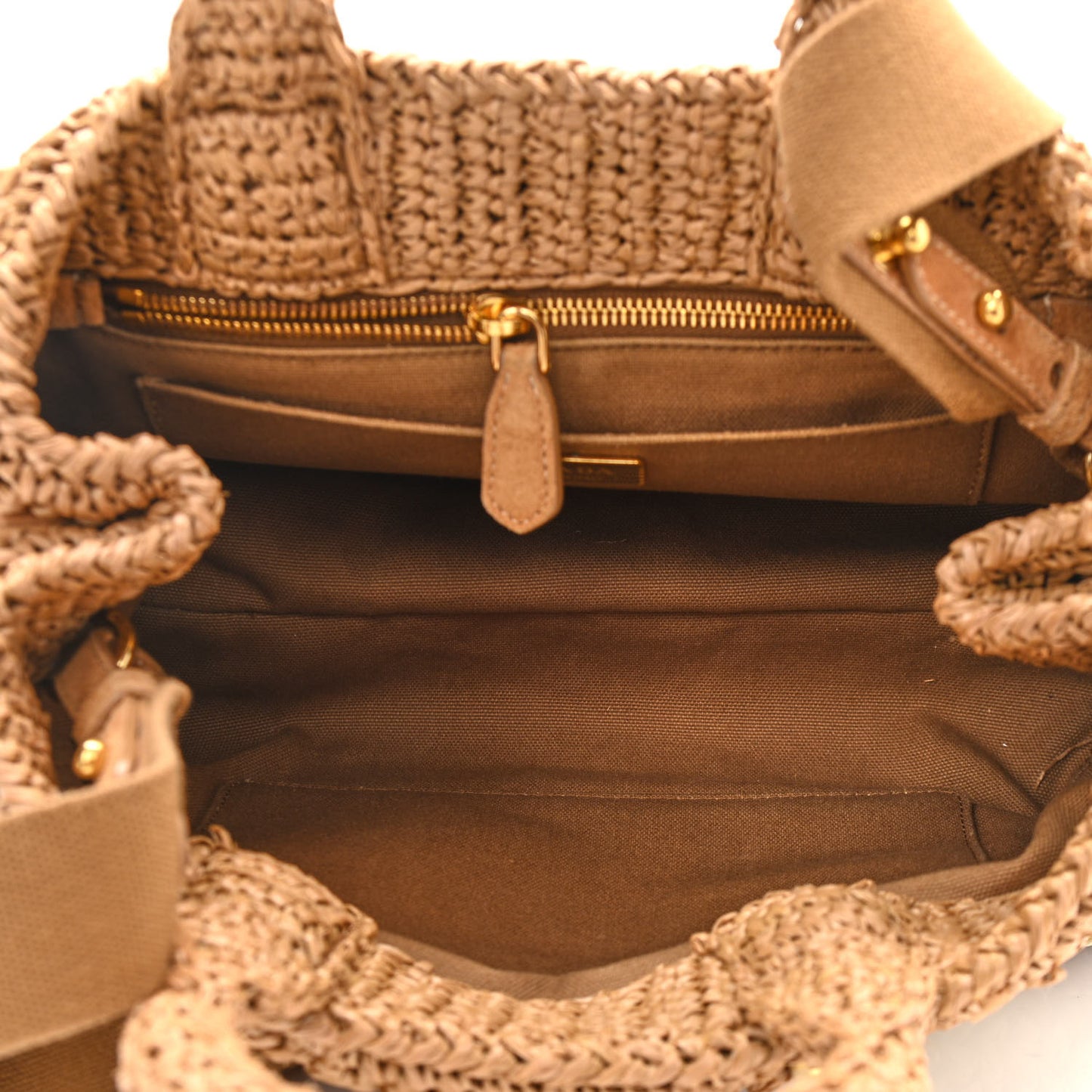 Raffia Woven Tote Naturale Caramel