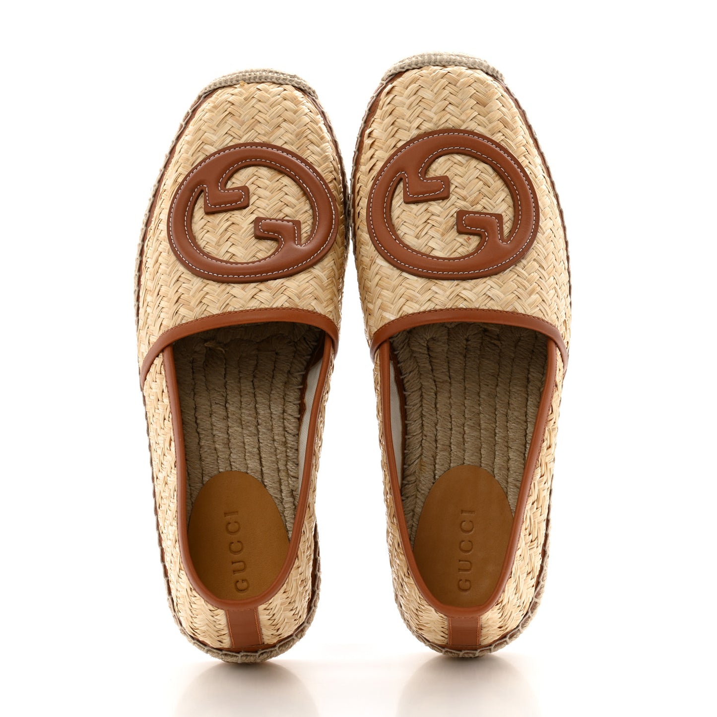 Raffia Harness Calfskin Interlocking G Mens Espadrilles 10 Palmi Naturale Harness Brown