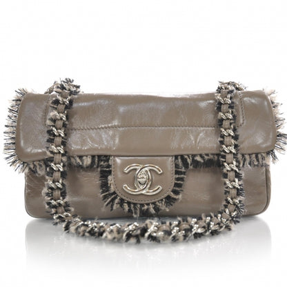 Chanel Lambskin Tweedy Flap Taupe 1 of 9