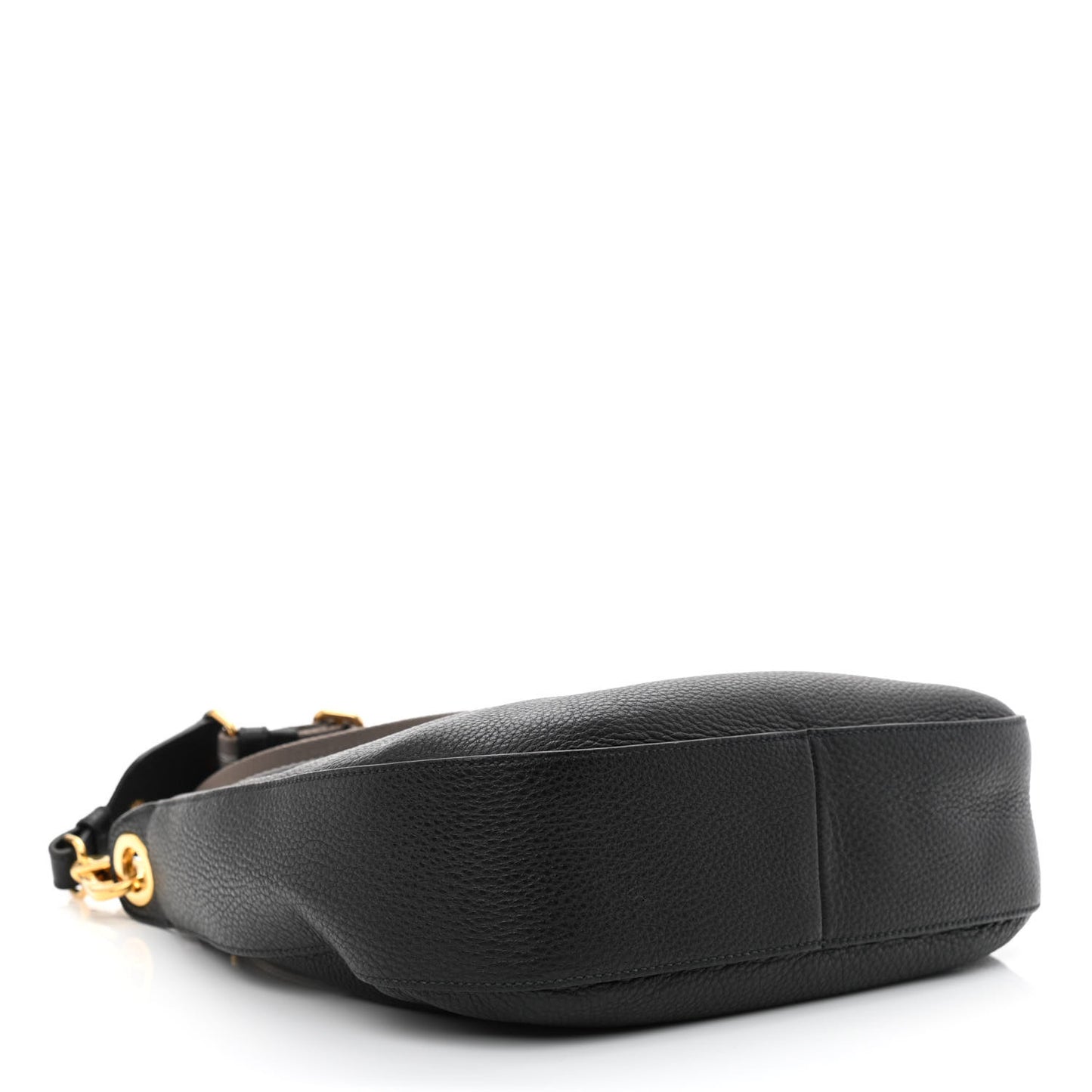 Vitello Phenix Zippered Messenger Hobo Black