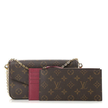 Louis Vuitton Monogram Pochette Felicie Chain Wallet Fuchsia 1 of 20