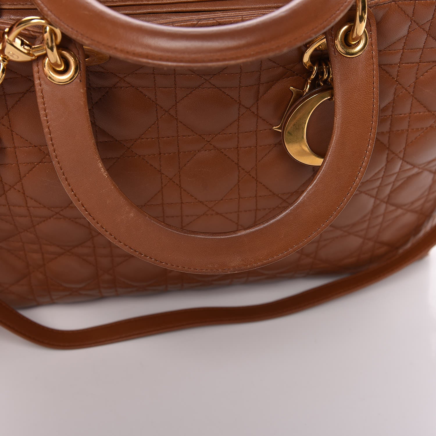 Christian Dior Lambskin Cannage Large Lady Dior Tan 19 of 19