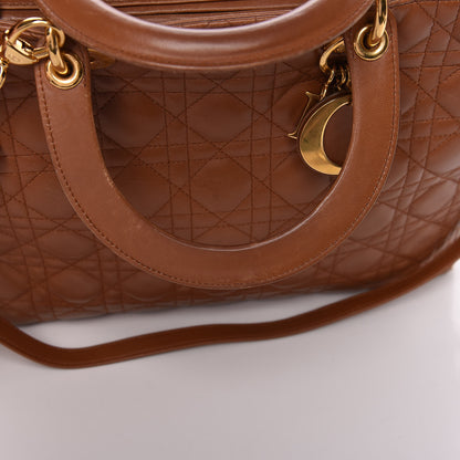 Christian Dior Lambskin Cannage Large Lady Dior Tan 19 of 19