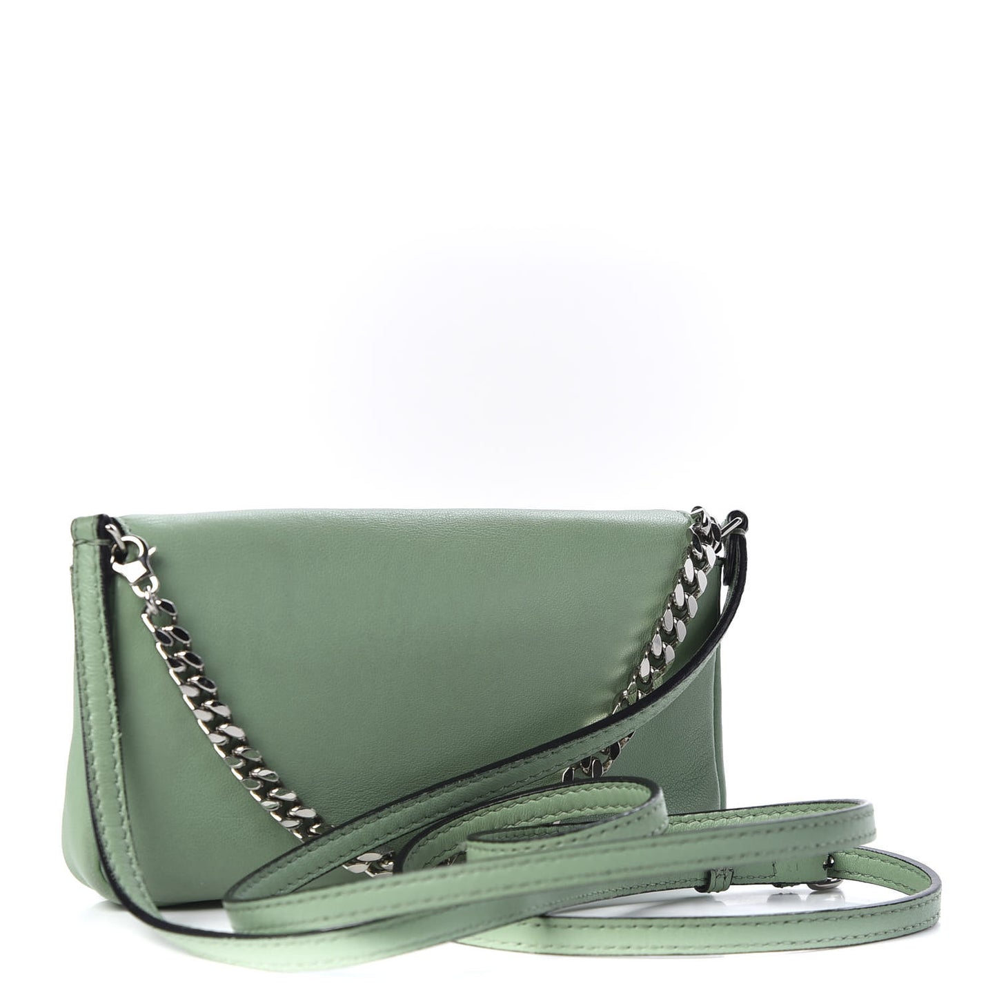 Nappa Rabbit Fox Fur Micro Buggie Baguette Verde Acqua