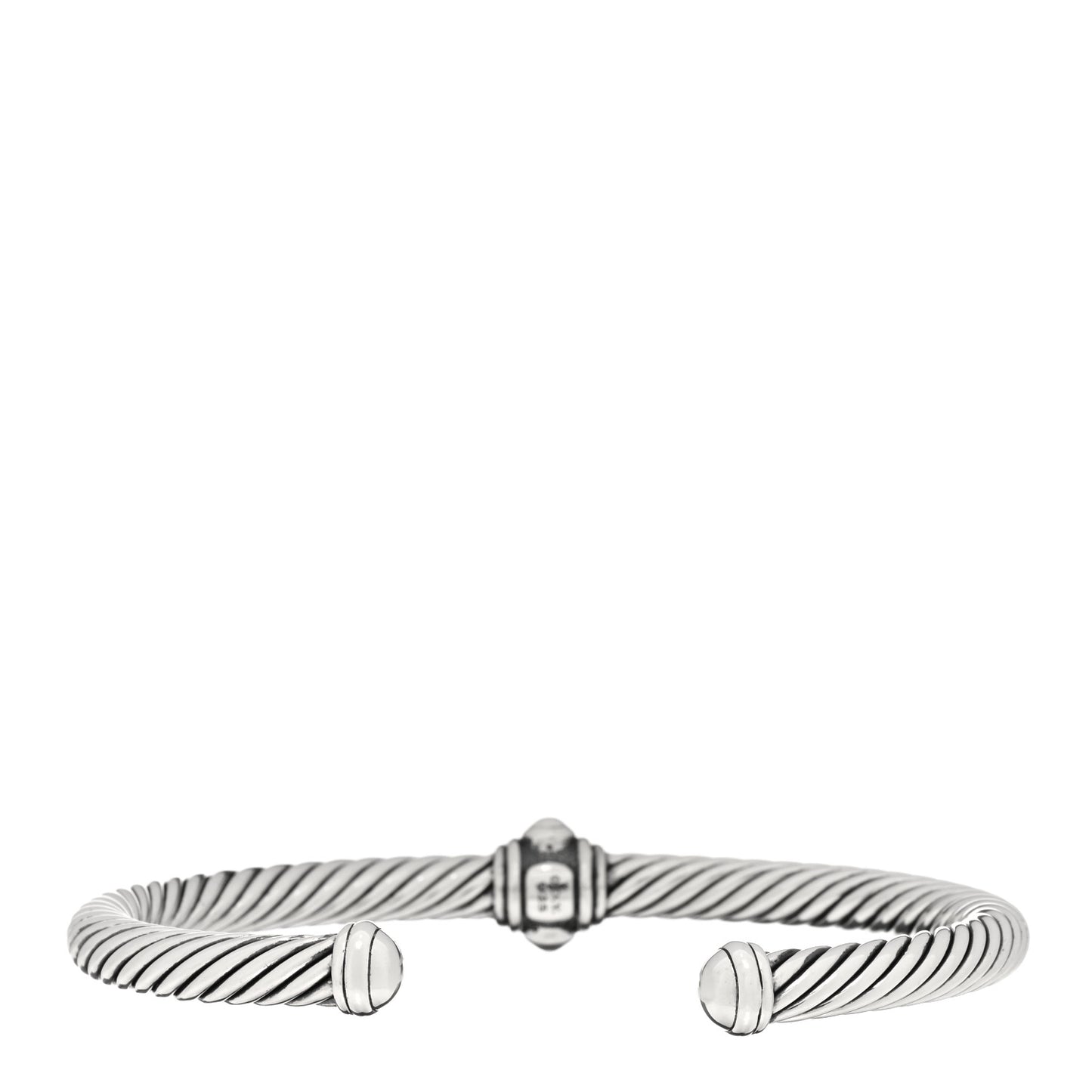Sterling Silver Diamond 5mm Cable Renaissance Station Bracelet