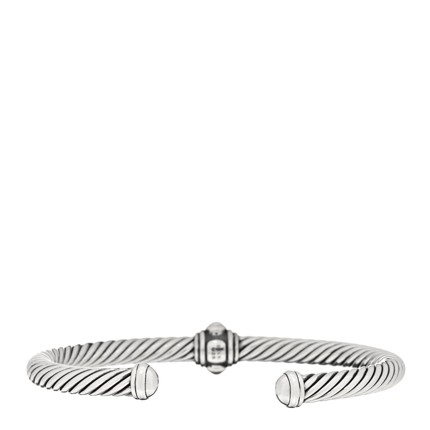 David Yurman Sterling Silver Diamond 5mm Cable Renaissance Station Bracelet 2 of 3