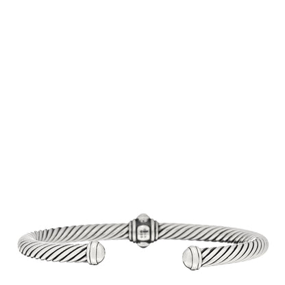 David Yurman Sterling Silver Diamond 5mm Cable Renaissance Station Bracelet 2 of 3
