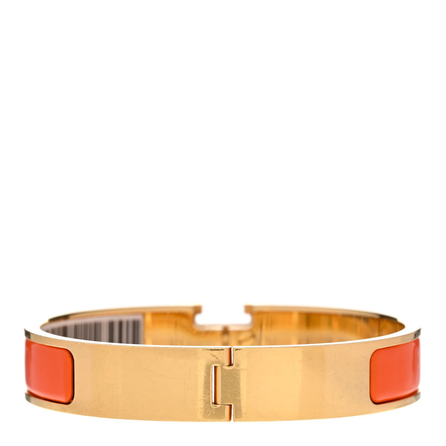 Hermes Enamel Narrow Clic Clac H Bracelet GM Orange 3 of 5