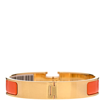 Hermes Enamel Narrow Clic Clac H Bracelet GM Orange 3 of 5
