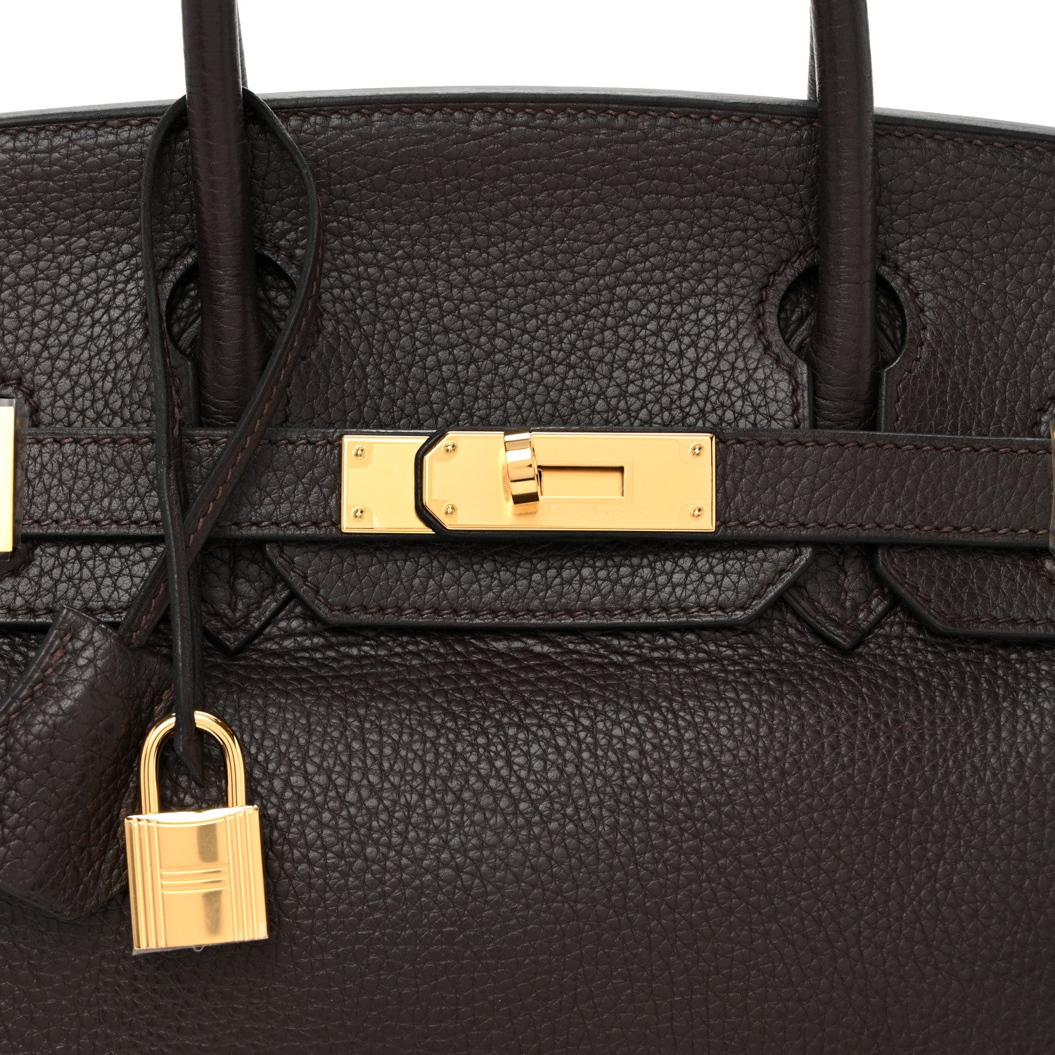 Hermes Taurillon Clemence Birkin 30 Chocolate 8 of 12