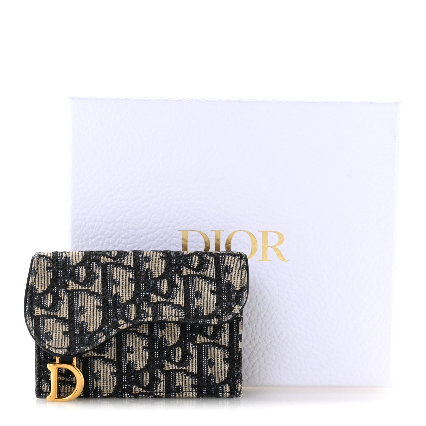 Oblique Saddle Card Holder Blue