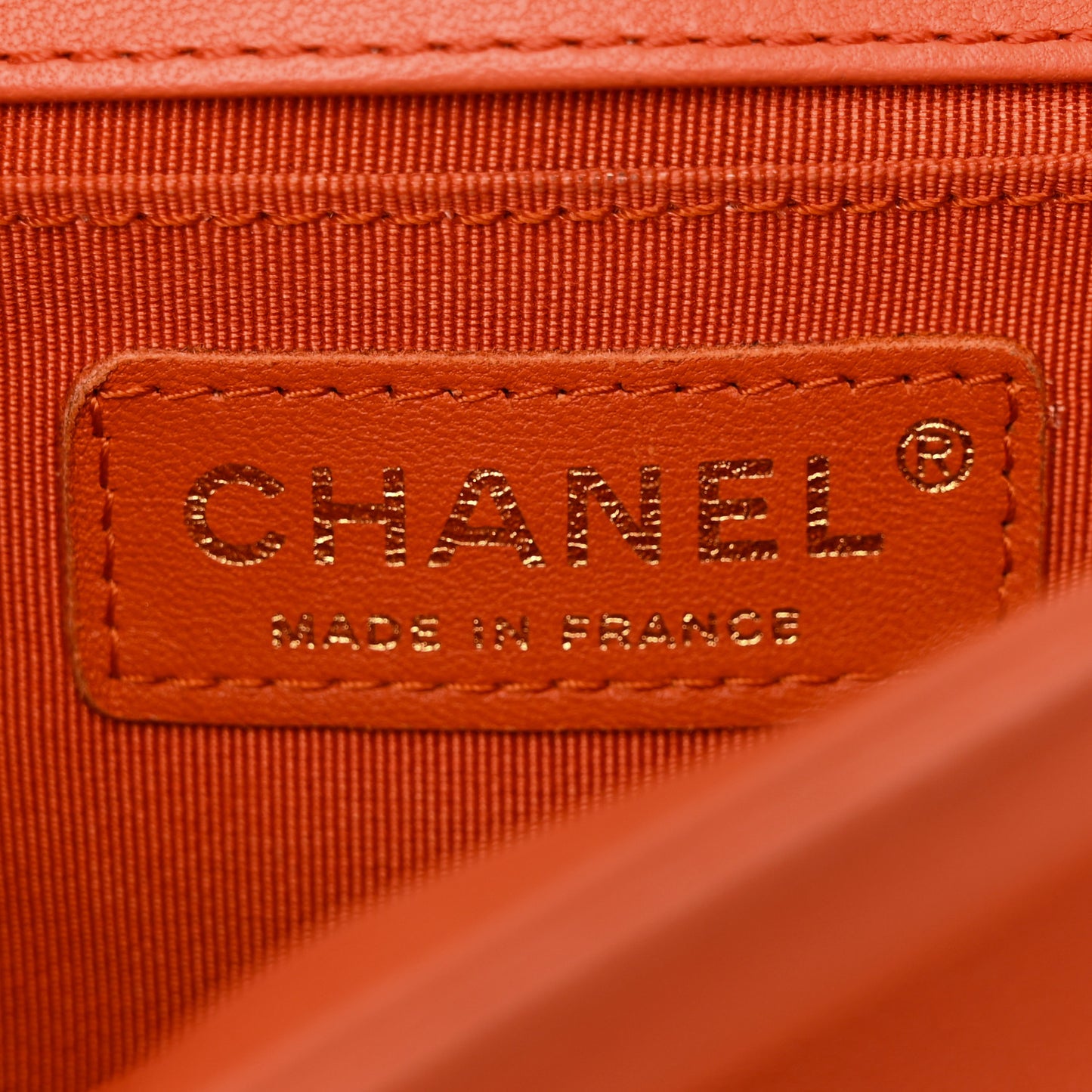 Lambskin Quilted Small Boy Flap Orange
