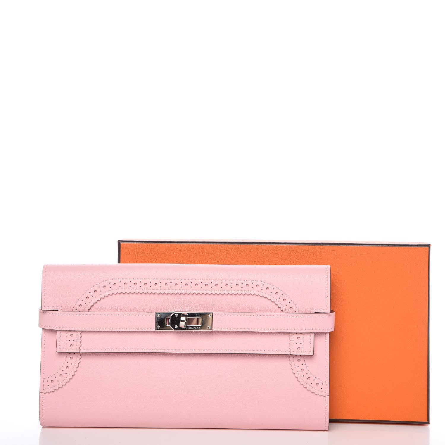 Hermes Swift Ghillies Kelly Longue Wallet Rose Sakura 8 of 8