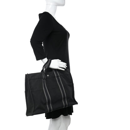 Hermes Canvas Herline MM Tote Black 2 of 15