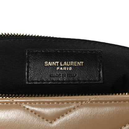 Saint Laurent Calfskin Y Quilted Monogram Medium Loulou Chain Satchel Dark Beige 6 of 13
