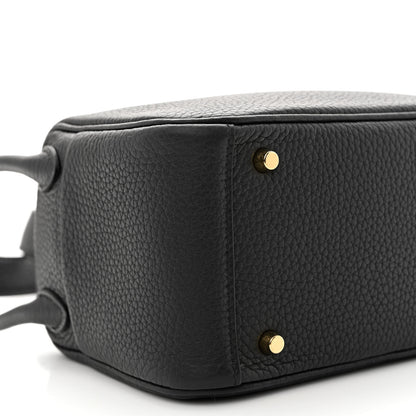 Hermes Taurillon Clemence Mini Lindy 20 Black 9 of 11