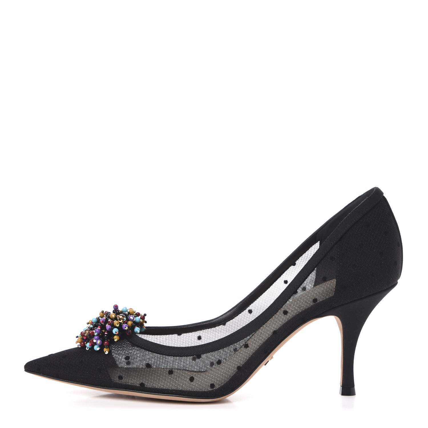 Christian Dior Mesh Blossom Pumps 38.5 Black 1 of 8