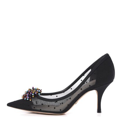 Christian Dior Mesh Blossom Pumps 38.5 Black 1 of 8