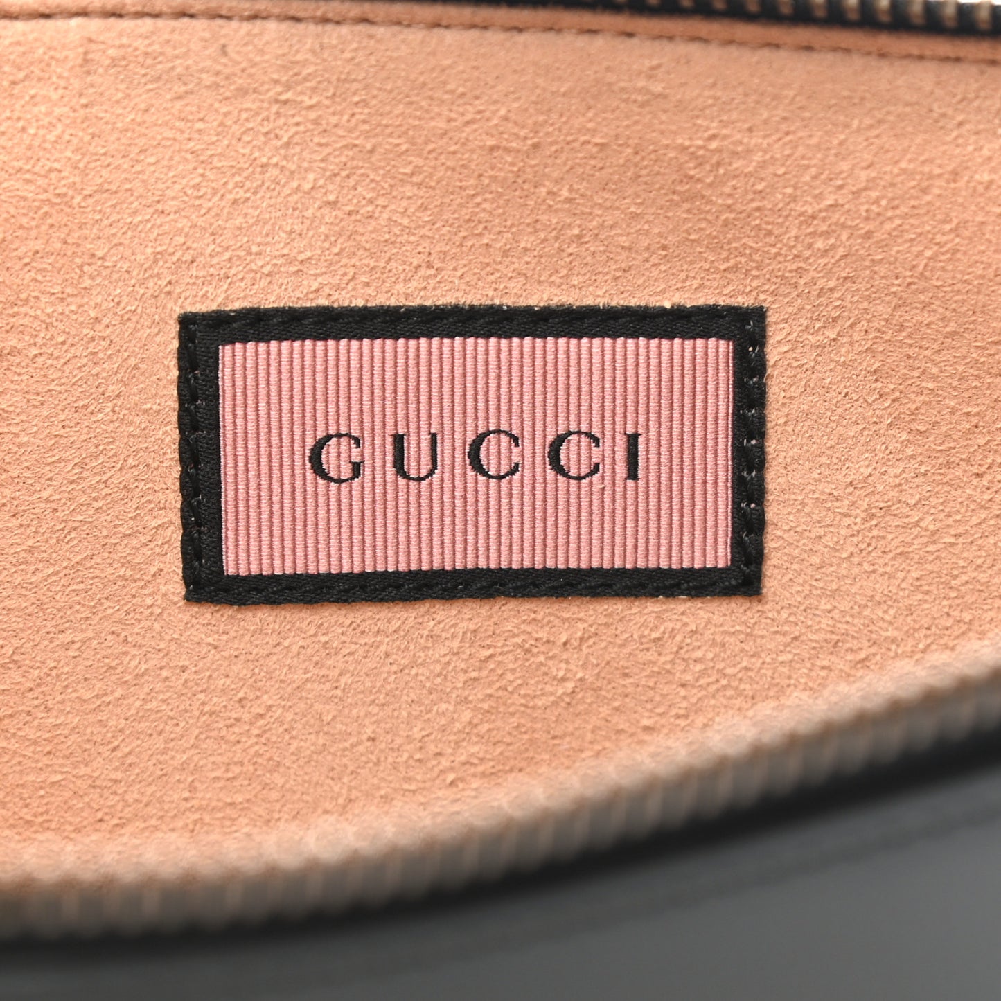 Calfskin GucciGhost Life is Gucci Zip Pouch Black