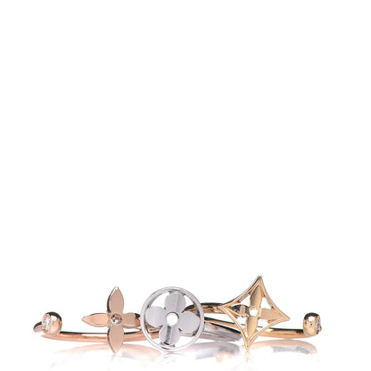 Louis Vuitton 18K Yellow Pink White Gold Diamond Idylle Blossom Ring Set of 3 50 5.25 1 of 12