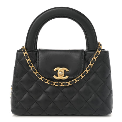 Chanel Shiny Aged Calfskin Quilted Nano Kelly Shopper Black 1 of 21