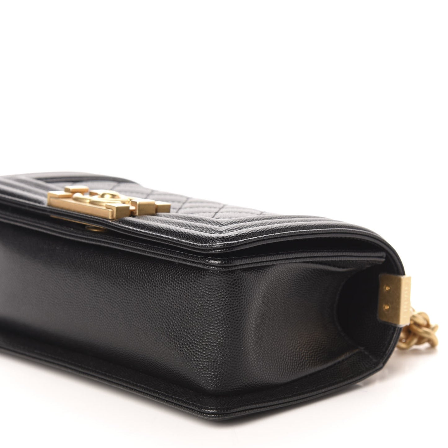 Caviar Quilted Small Boy Flap Black